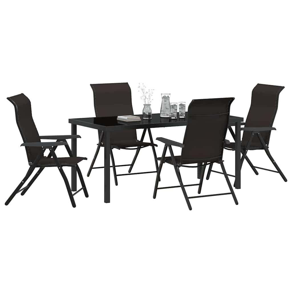 Have Spisebordssæt 5 pcs Sort kaffe Poly rattan