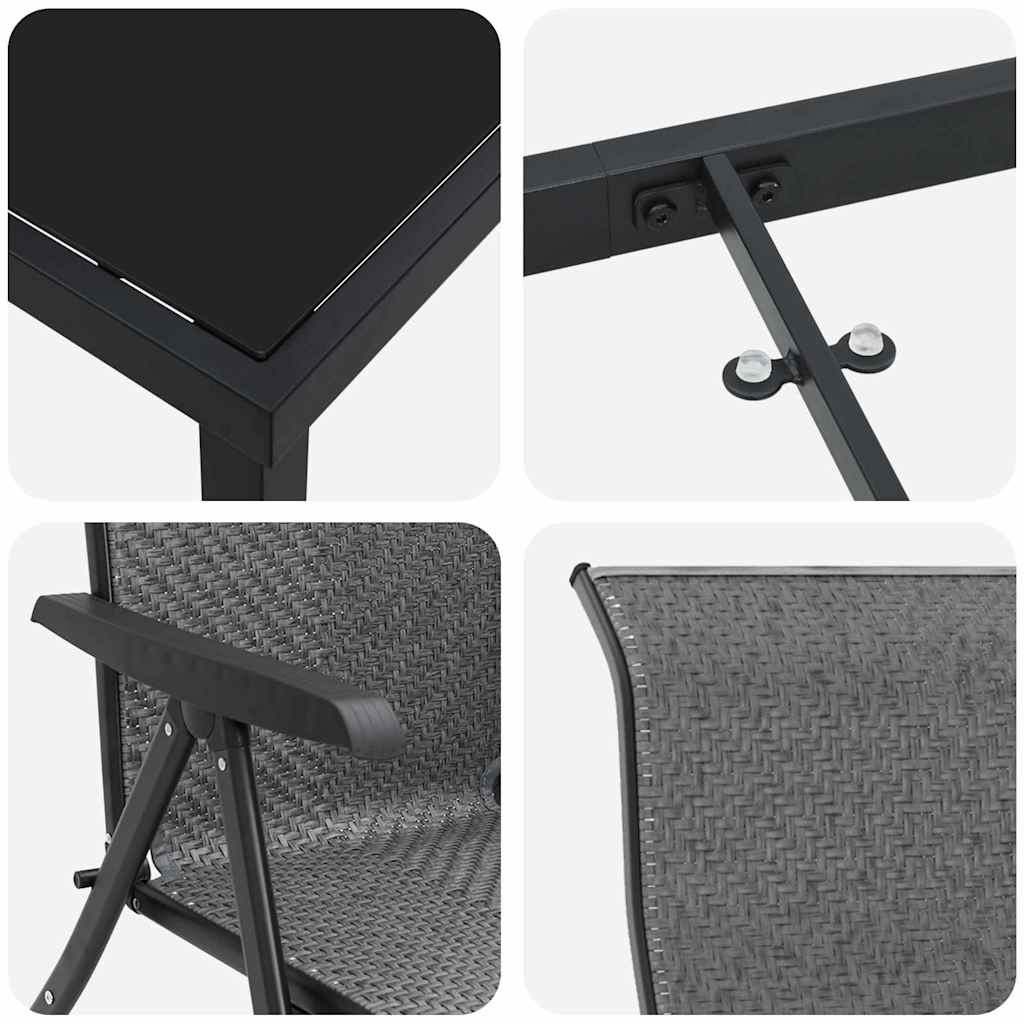 Have Spisebordssæt 3 pcs Grå Poly rattan