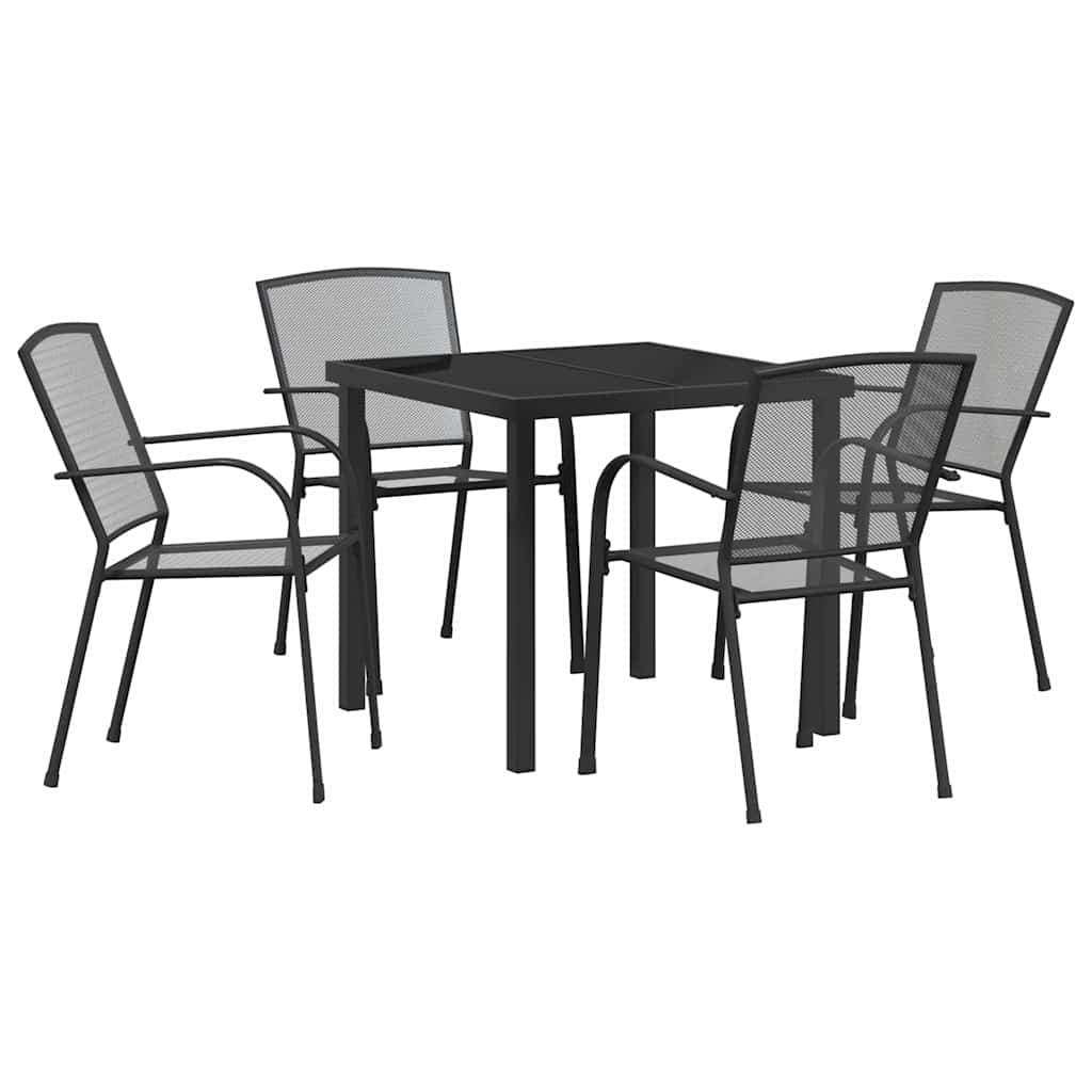 Have Spisebordssæt 5 pcs Antracit Stål