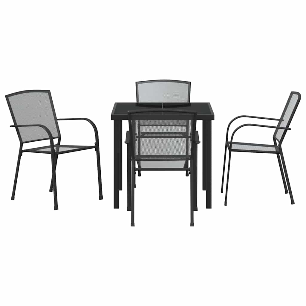 Have Spisebordssæt 5 pcs Antracit Stål
