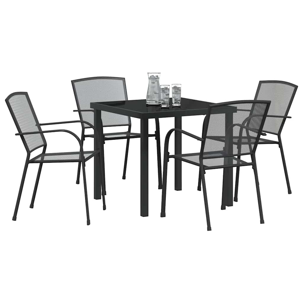 Have Spisebordssæt 5 pcs Antracit Stål