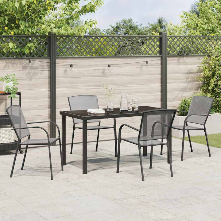Have Spisebordssæt 5 pcs Antracit Stål
