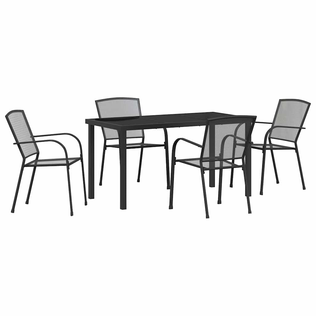 Have Spisebordssæt 5 pcs Antracit Stål