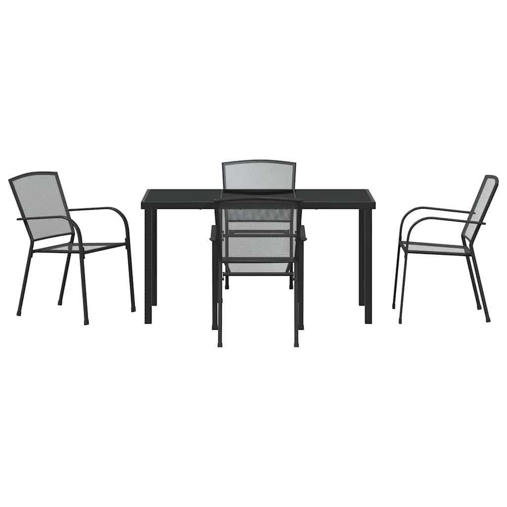 Have Spisebordssæt 5 pcs Antracit Stål