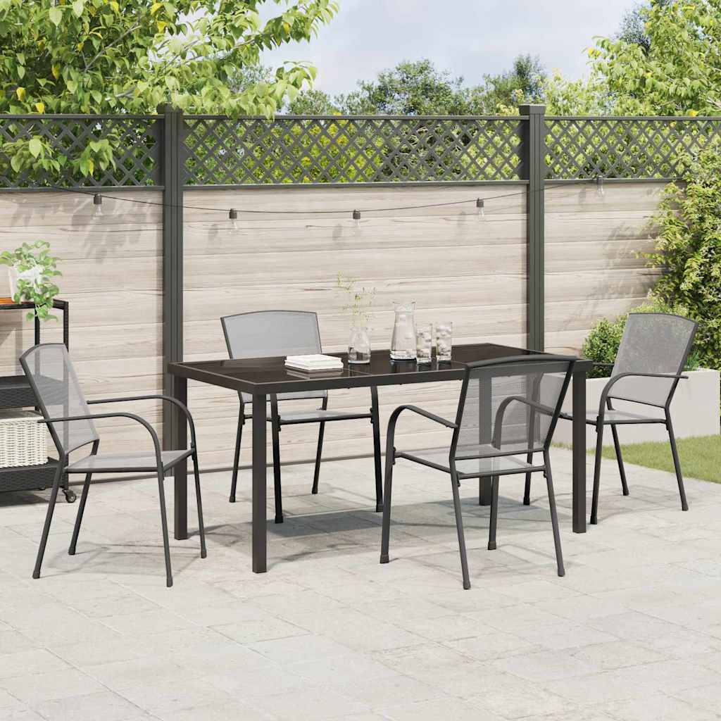 Have Spisebordssæt 5 pcs Antracit Stål