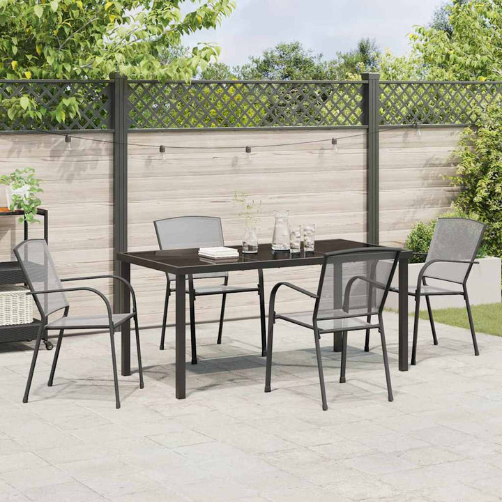 Have Spisebordssæt 5 pcs Antracit Stål