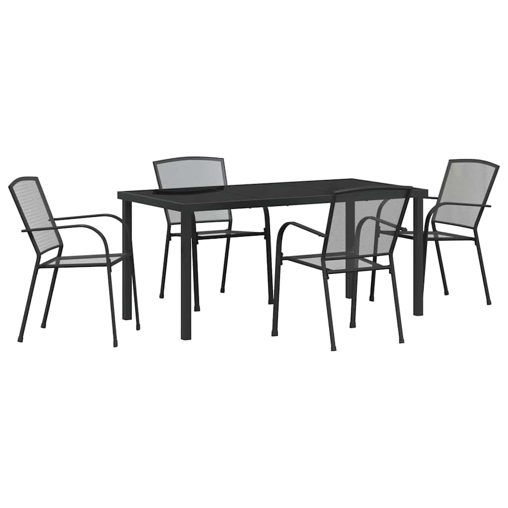 Have Spisebordssæt 5 pcs Antracit Stål