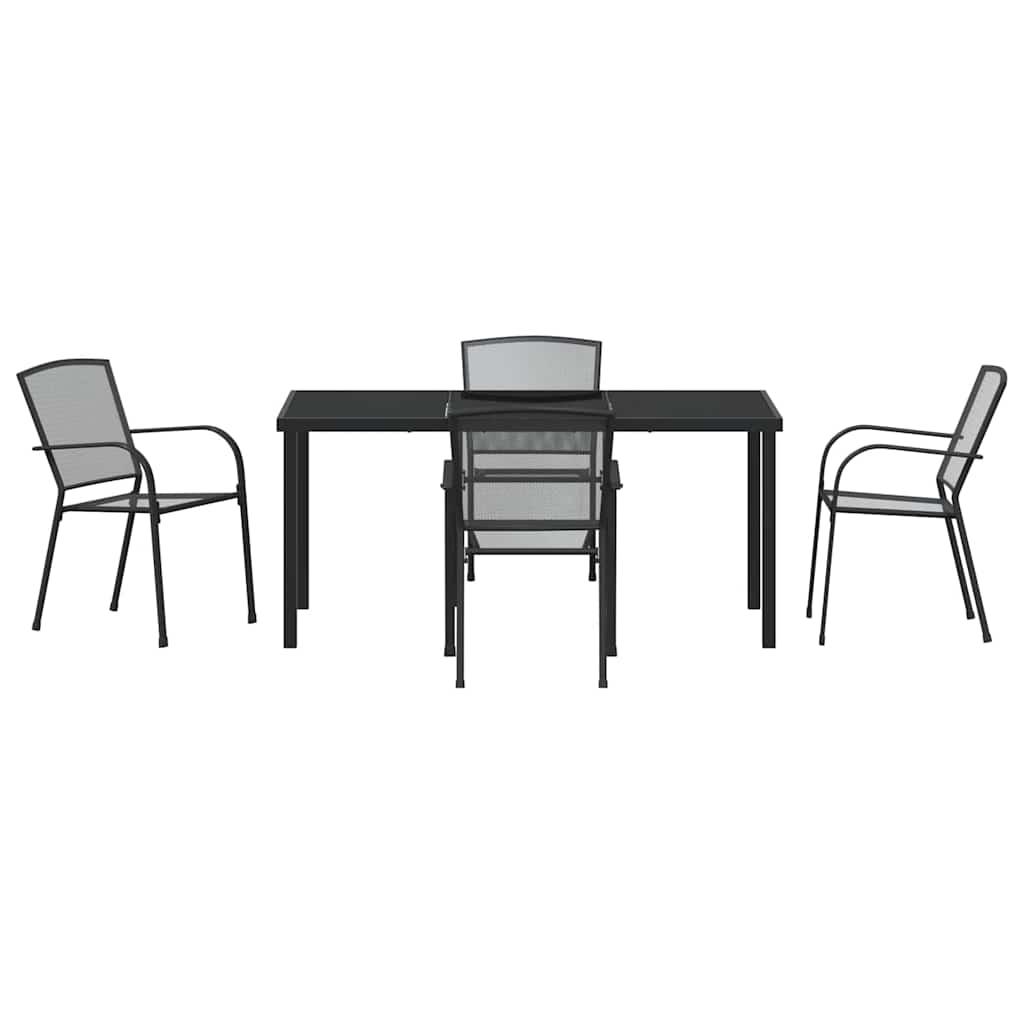 Have Spisebordssæt 5 pcs Antracit Stål