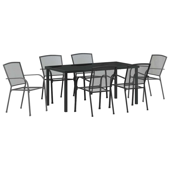 Have Spisebordssæt 7 pcs Antracit Stål