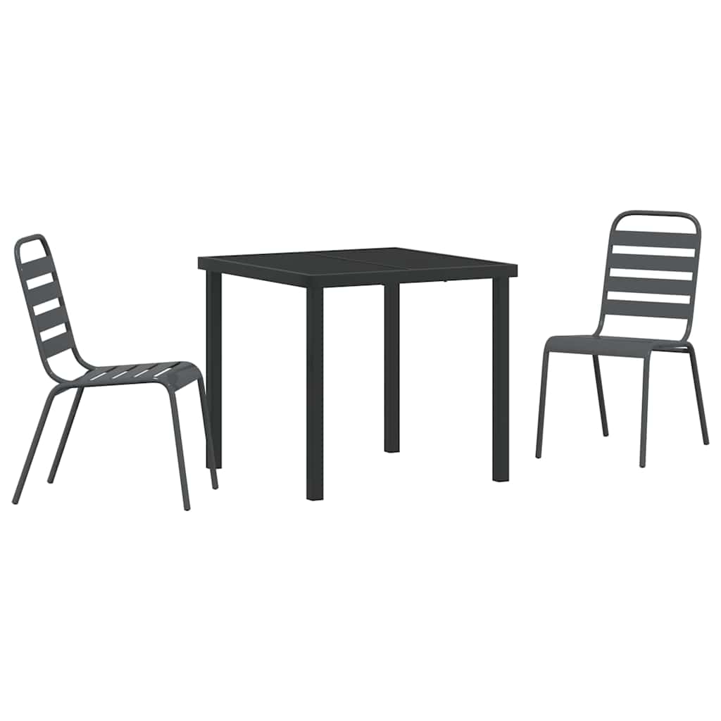Have Spisebordssæt 3 pcs Mørkegrå Stål