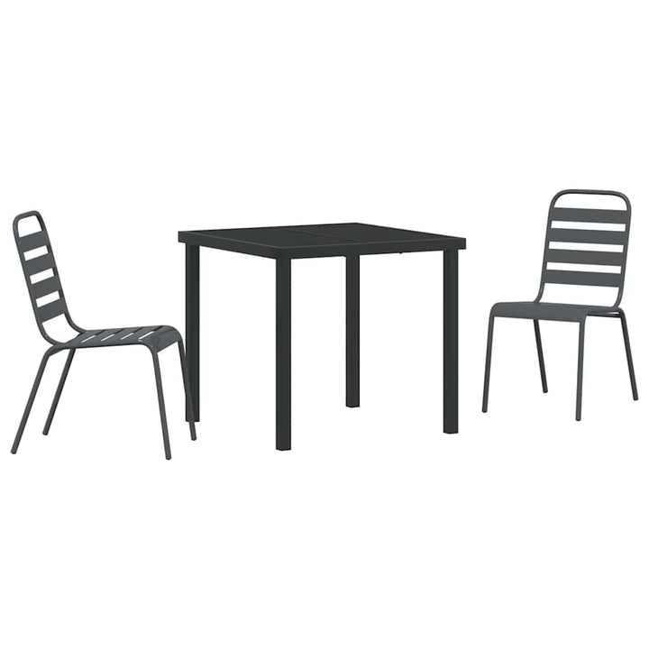 Have Spisebordssæt 3 pcs Mørkegrå Stål