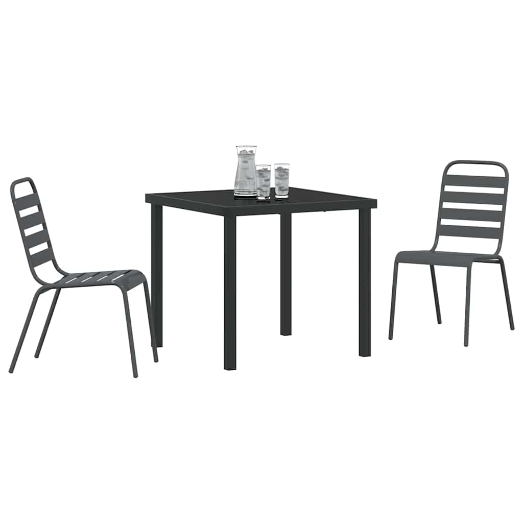 Have Spisebordssæt 3 pcs Mørkegrå Stål