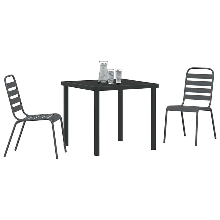 Have Spisebordssæt 3 pcs Mørkegrå Stål