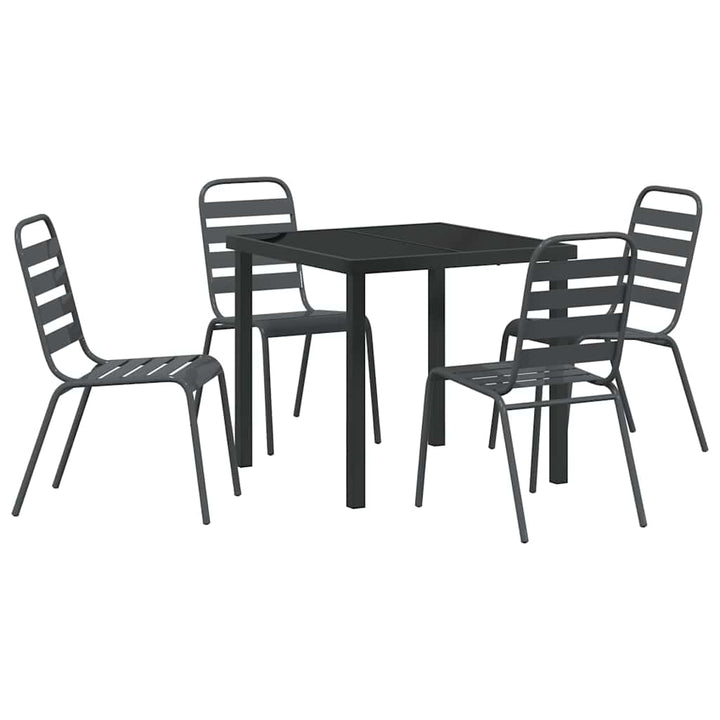 Have Spisebordssæt 5 pcs Mørkegrå Stål