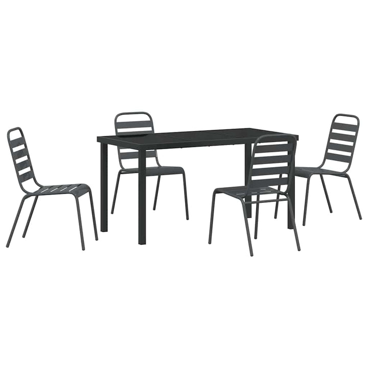 Have Spisebordssæt 5 pcs Mørkegrå Stål