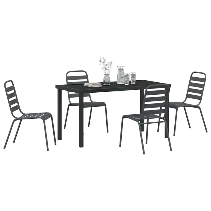 Have Spisebordssæt 5 pcs Mørkegrå Stål