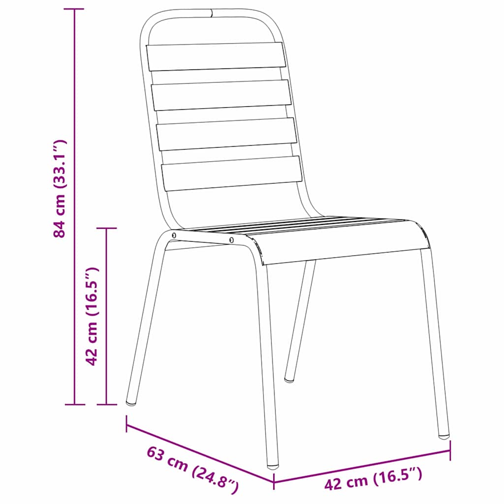 Have Spisebordssæt 7 pcs Mørkegrå Stål