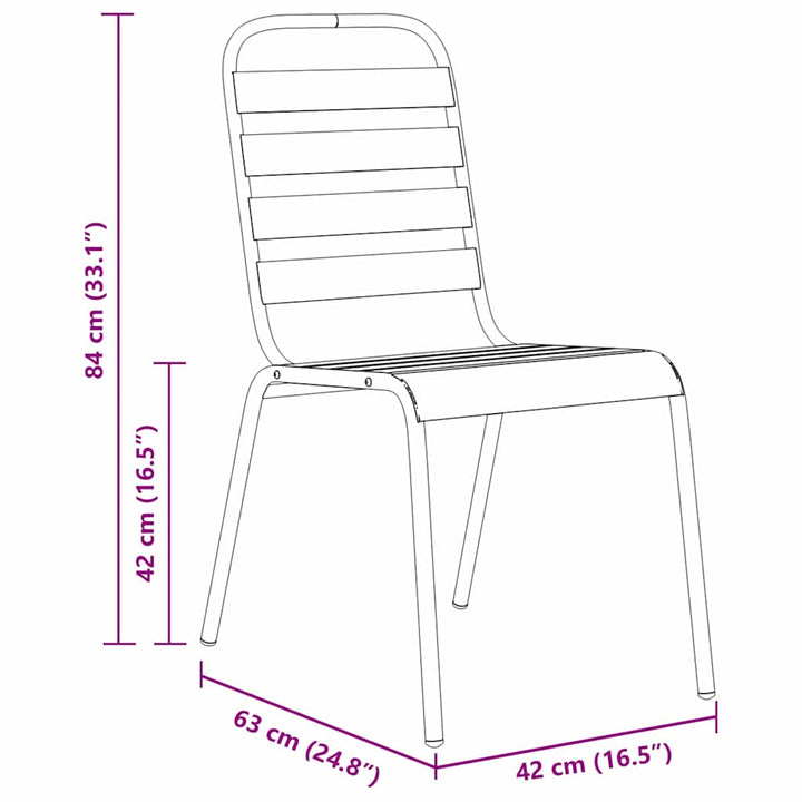 Have Spisebordssæt 7 pcs Mørkegrå Stål