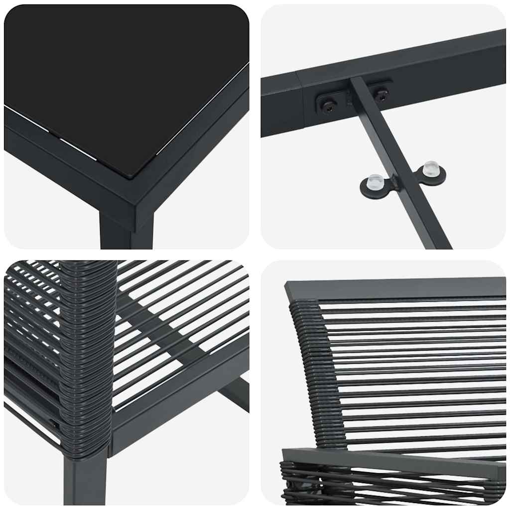 Have Spisebordssæt 3 pcs Sort Poly rattan