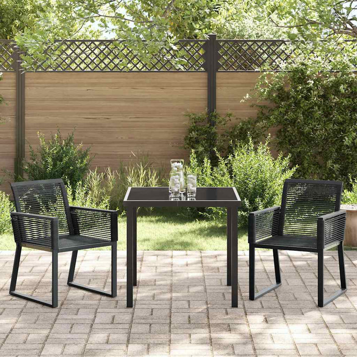 Have Spisebordssæt 3 pcs Sort Poly rattan