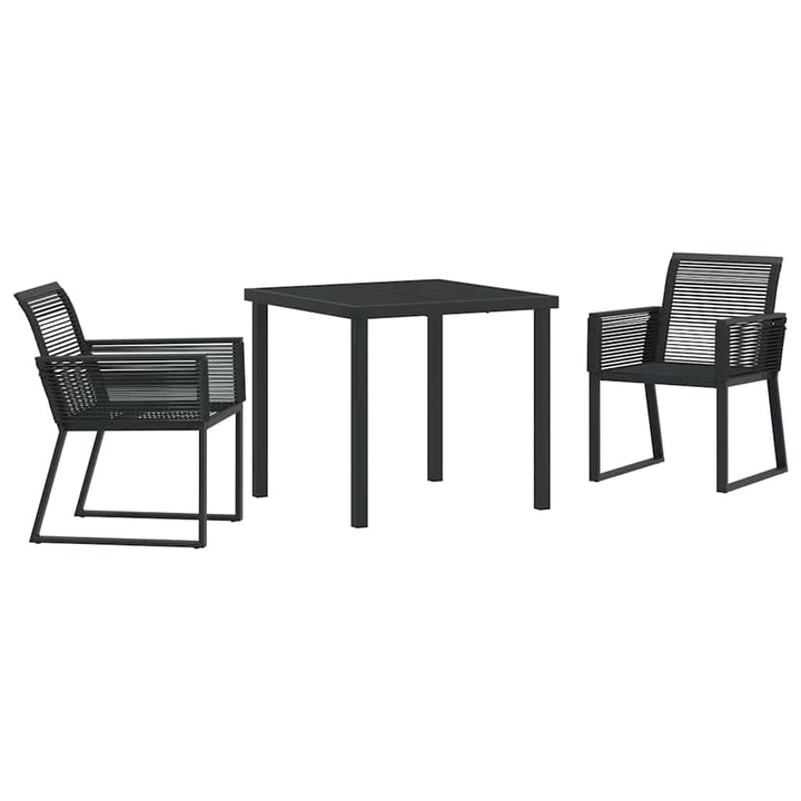 Have Spisebordssæt 3 pcs Sort Poly rattan