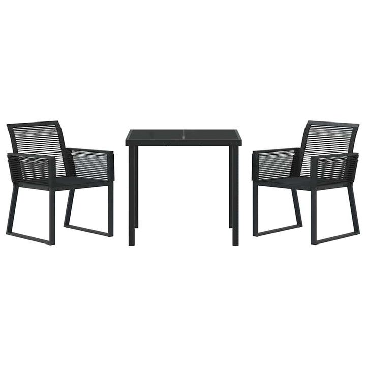 Have Spisebordssæt 3 pcs Sort Poly rattan