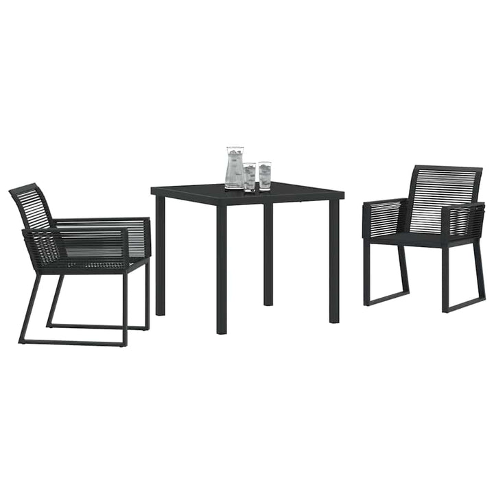 Have Spisebordssæt 3 pcs Sort Poly rattan