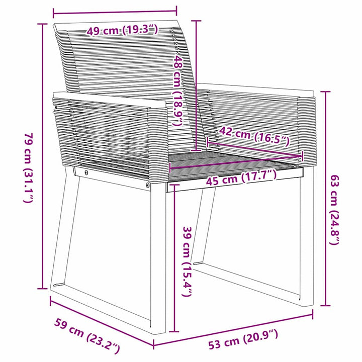 Have Spisebordssæt 3 pcs Sort Poly rattan