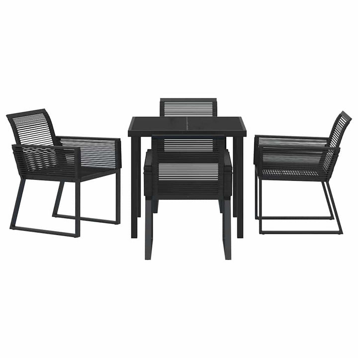 Have Spisebordssæt 5 pcs Sort Poly rattan