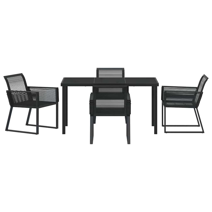Have Spisebordssæt 5 pcs Sort Poly rattan