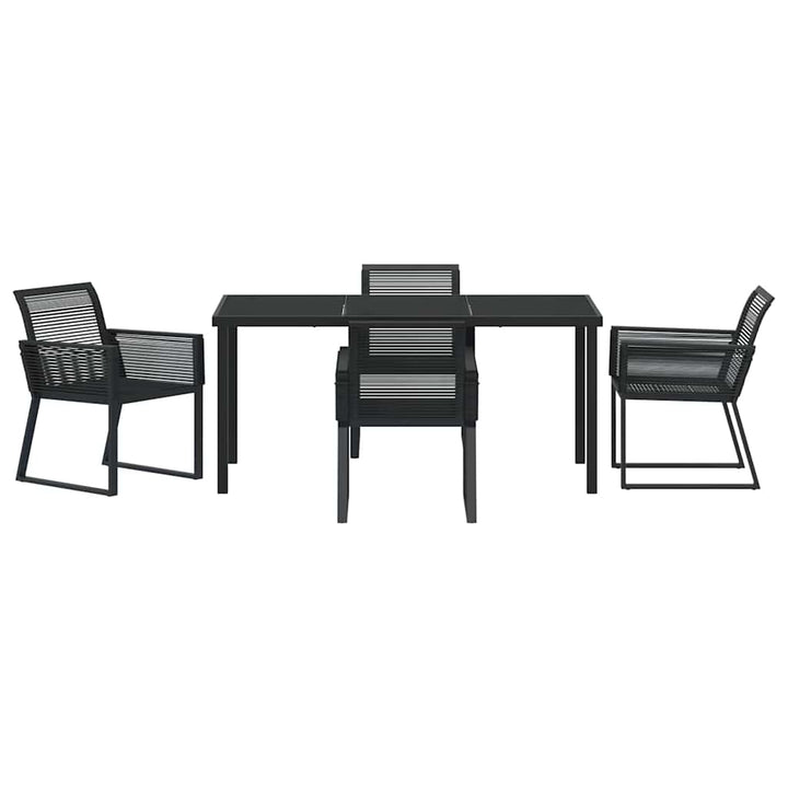Have Spisebordssæt 5 pcs Sort Poly rattan