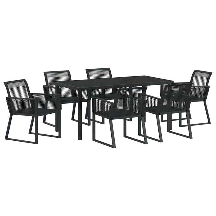 Have Spisebordssæt 7 pcs Sort Poly rattan