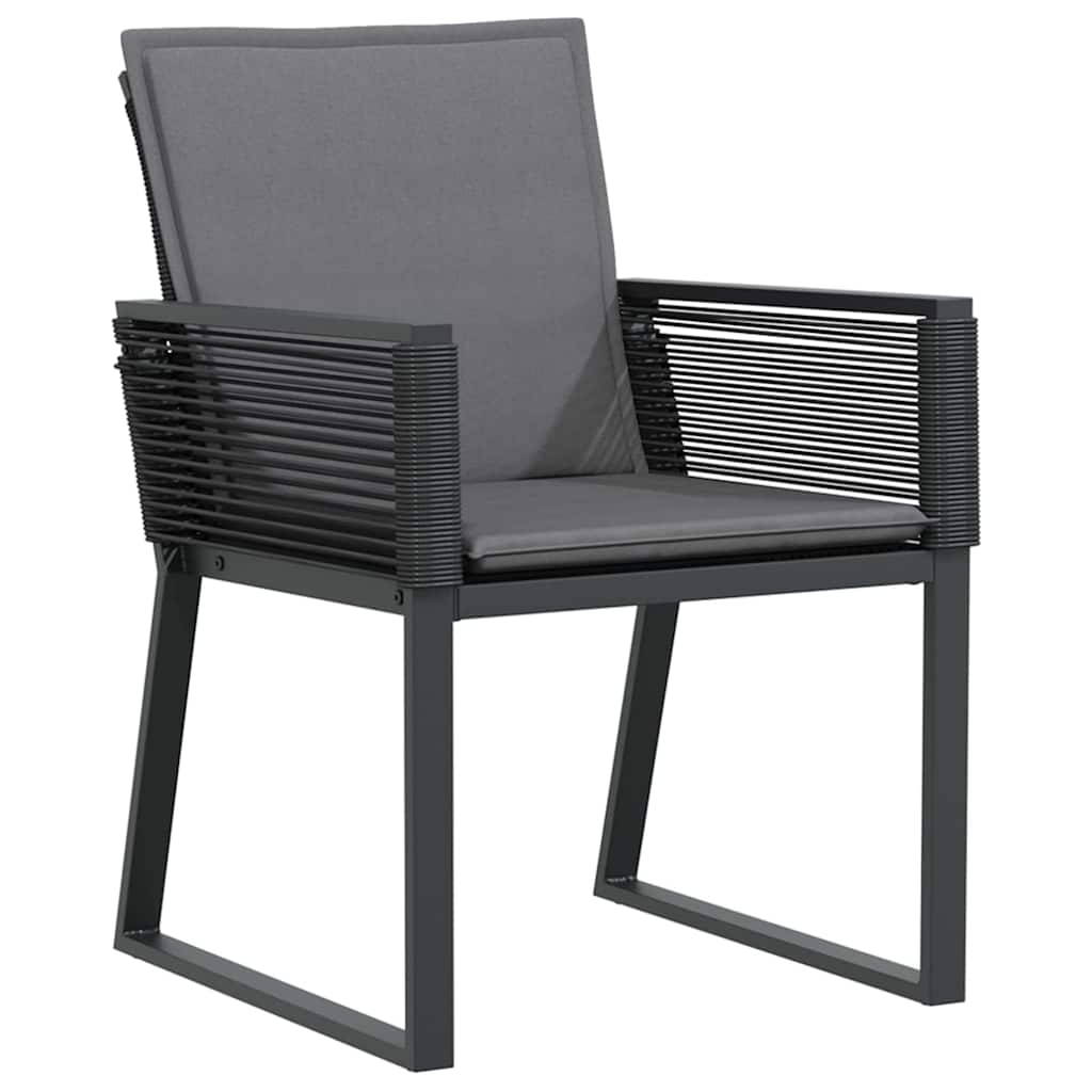 Have Spisebordssæt 5 pcs Sort Poly rattan