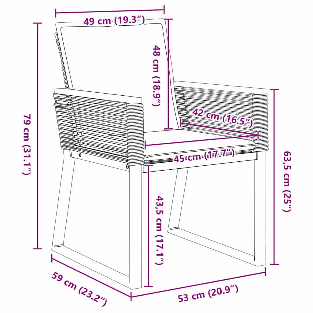Have Spisebordssæt 5 pcs Sort Poly rattan