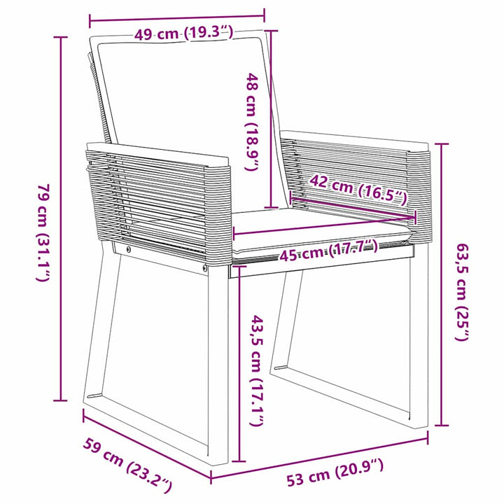 Have Spisebordssæt 5 pcs Sort Poly rattan