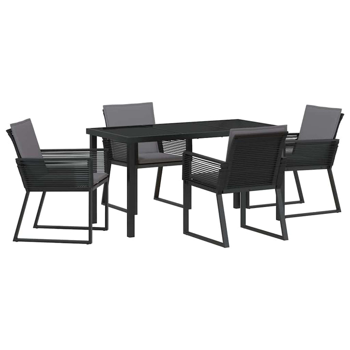 Have Spisebordssæt 5 pcs Sort Poly rattan