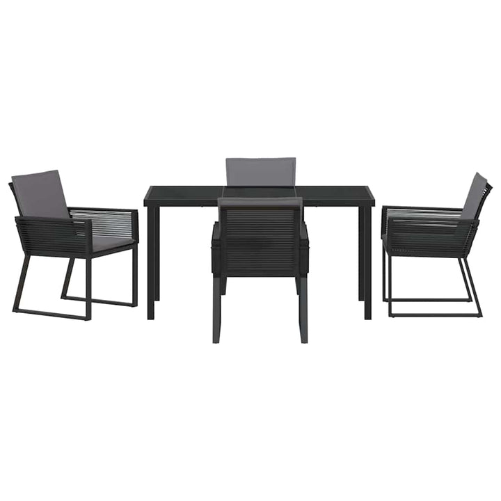 Have Spisebordssæt 5 pcs Sort Poly rattan