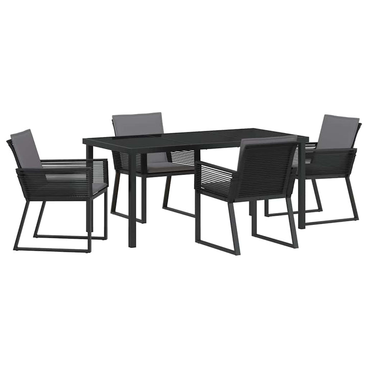 Have Spisebordssæt 5 pcs Sort Poly rattan