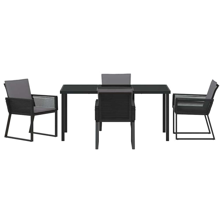 Have Spisebordssæt 5 pcs Sort Poly rattan