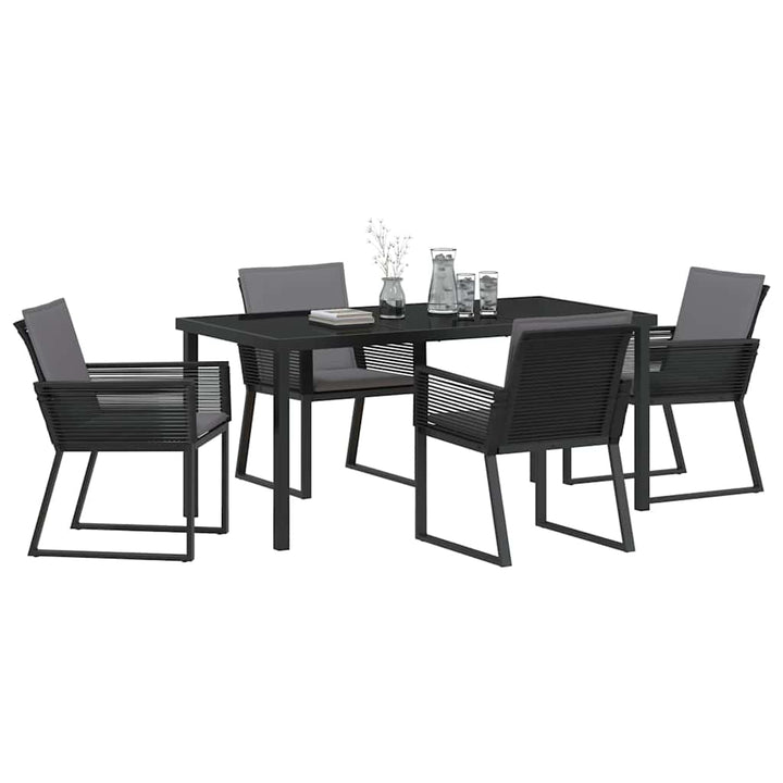 Have Spisebordssæt 5 pcs Sort Poly rattan
