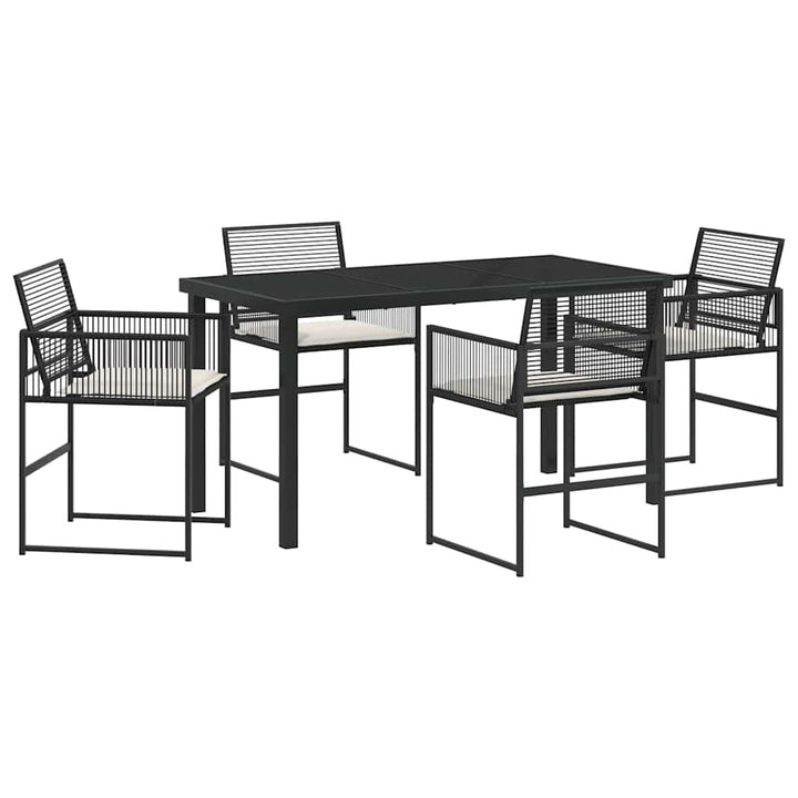 Have Spisebordssæt 5 pcs Sort Poly rattan