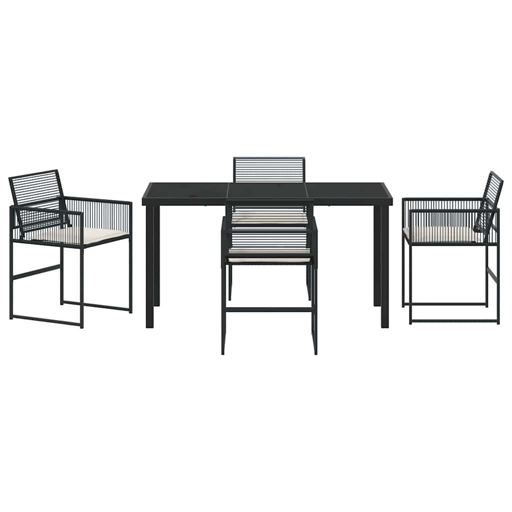 Have Spisebordssæt 5 pcs Sort Poly rattan