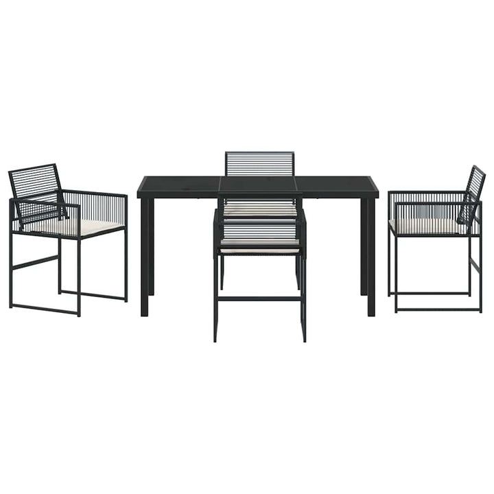 Have Spisebordssæt 5 pcs Sort Poly rattan
