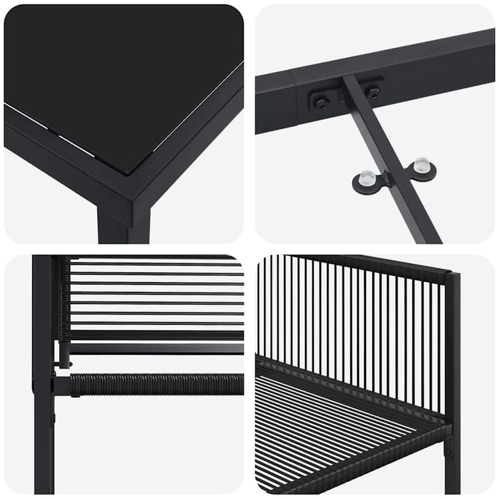 Have Spisebordssæt 5 pcs Sort Poly rattan