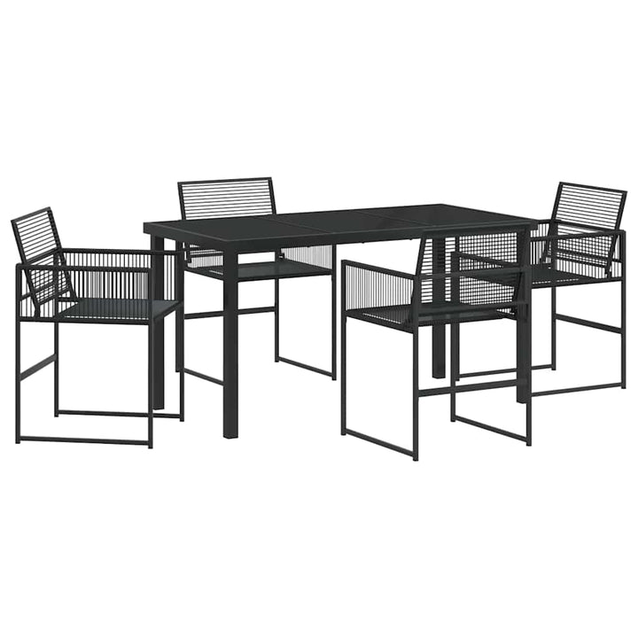 Have Spisebordssæt 5 pcs Sort Poly rattan
