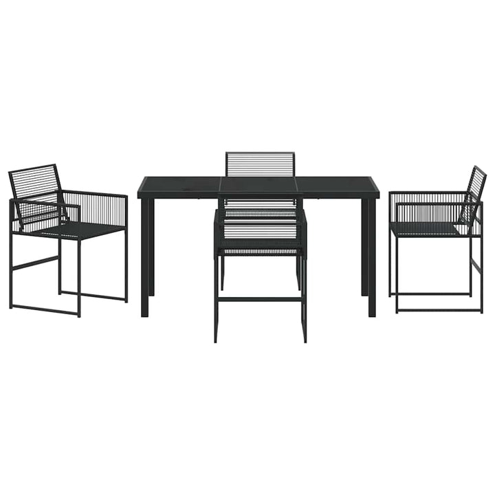 Have Spisebordssæt 5 pcs Sort Poly rattan