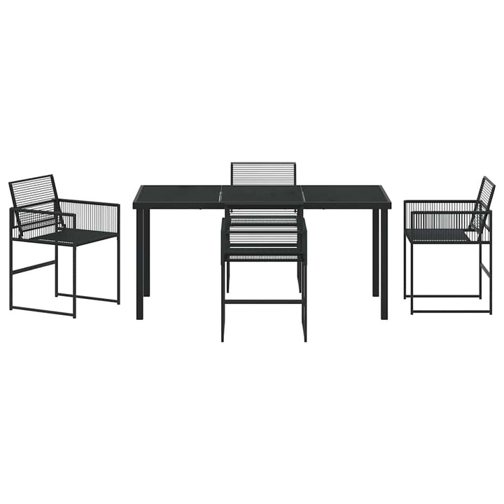 Have Spisebordssæt 5 pcs Sort Poly rattan