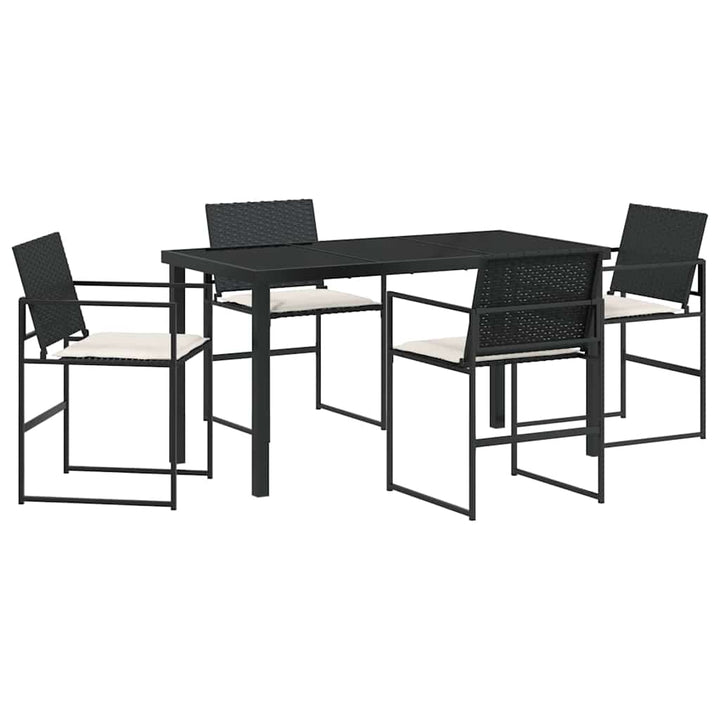 Have Spisebordssæt 5 pcs Sort Poly rattan