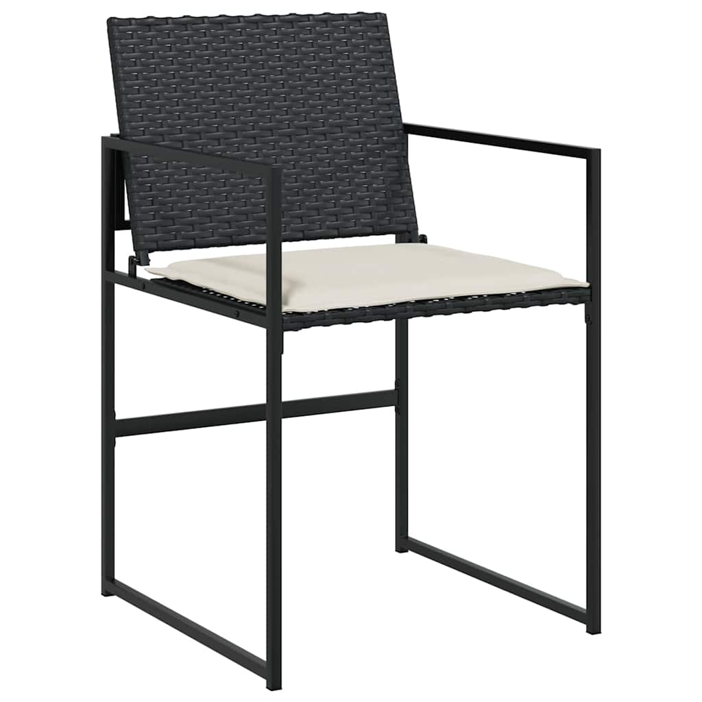 Have Spisebordssæt 5 pcs Sort Poly rattan