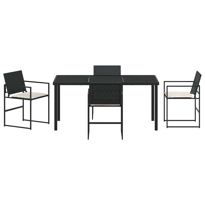 Have Spisebordssæt 5 pcs Sort Poly rattan